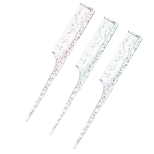 VALICLUD 3 Stück Rattenschwanzkämme Für Friseure Stielkamm Aus Robustem Kunststoff Präzise Für Damen Und Herren Zum Scheiteln Färben Und Frisieren Transparent VALICLUD 3 Stück Rattenschwanzkämme Für Friseure Stielkamm Aus Robustem Kunststoff Präzise Für Damen Und Herren Zum Scheiteln Färben Und Frisieren Transparent von VALICLUD