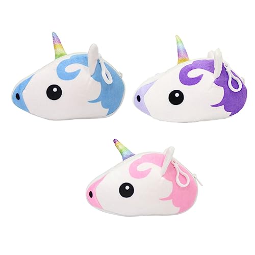 VALICLUD 3 Stück Plüsch Geldbörse Geldbeutel Geldbörse Party Schminktasche Klein Geformt Aufbewahrungstasche Mädchen Einhorn Geldbörse Dame Geldbörse Einhornbalken Zufällige Farbe von VALICLUD