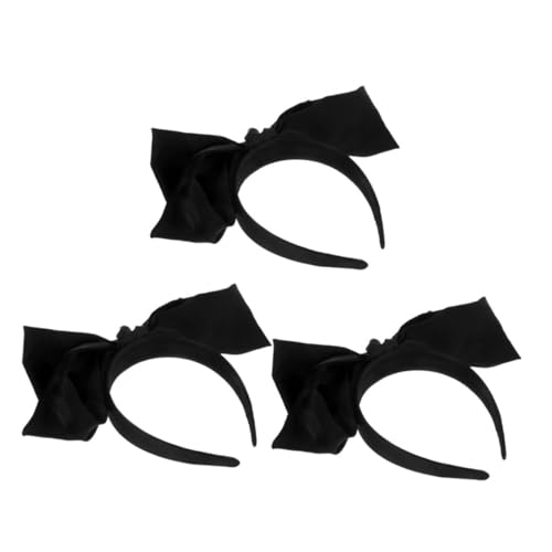 VALICLUD 3 Stück Schwarzes Haarschleifen Stirnband Große Schleife Knoten Haarband Damen Mädchen Haarschmuck Für Alltag Party Fotoshooting Universeller Komfort von VALICLUD
