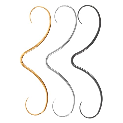 VALICLUD 3 Stück Septumringe für Männer Mustache Nasenringe aus Edelstahl in Silber Schwarz Gold Sichere Bequeme Fake Septum Piercing Schmuck für Empfindliche Haut von VALICLUD