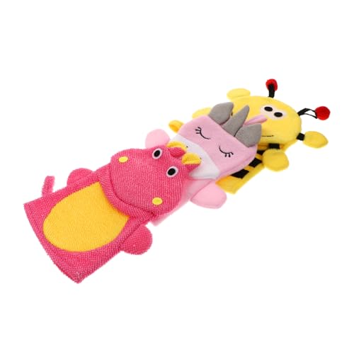 VALICLUD 3 Stück Teiliges Badehandschuhe Weiche Waschhandschuhe für Junge Mädchen Sanftes Peeling Massage für Badewanne Farbenfrohes Design von VALICLUD