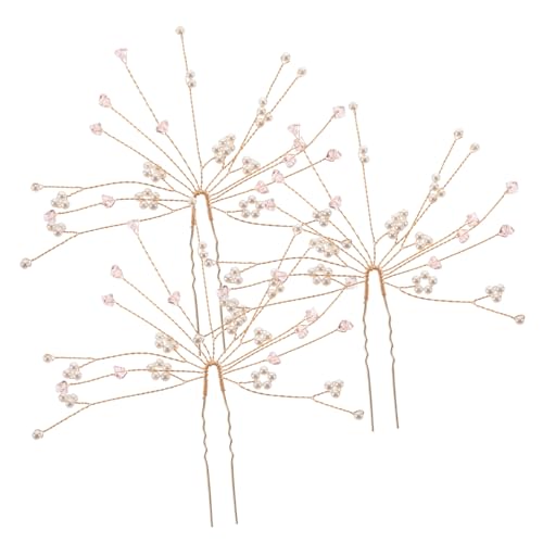 VALICLUD 3 Stück Teiliges Braut Haarnadeln U Form mit Kristallen Hochzeits Haarspangen für Damen für Feierlichkeiten Abendveranstaltungen und Hochzeiten von VALICLUD