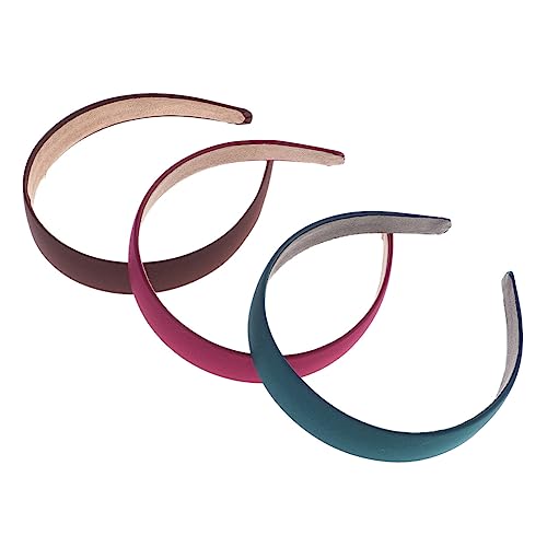 VALICLUD 3 Stück Teiliges Haarband Einfarbig Breites Kopfband für Mädchen für Weihnachten und Kostümpartys Dunkelgrün Weinrot Braun von VALICLUD