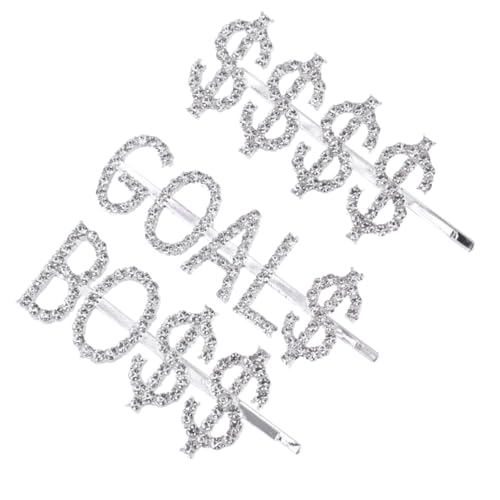 VALICLUD 3 Stück Teiliges Haarklammern für Buchstaben Design Haarnadeln Funkelnde Haarspangen als Haarschmuck für Damen und Mädchen Goal von VALICLUD