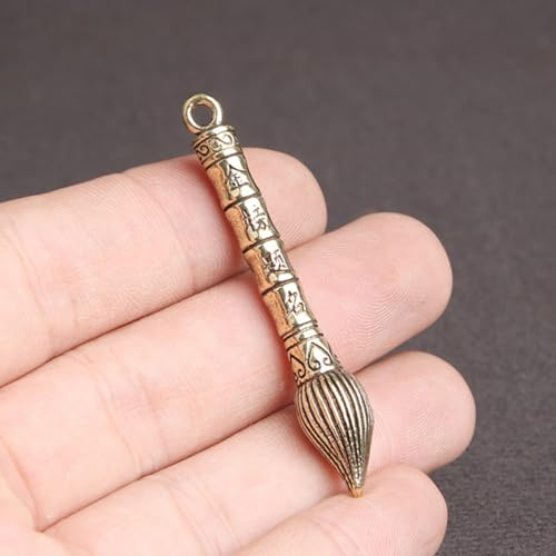 VALICLUD 3 Stück Teiliges Kleiner Schlüsselanhänger aus Messing Kreative Anhänger in Pinsel form Langlebige Dekoration für Taschen Schreibtisch oder Büro Handgefertigt mit Glatter von VALICLUD