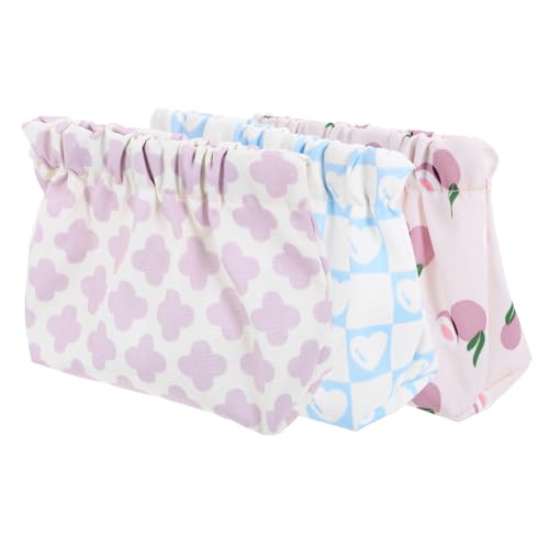 VALICLUD 3 Stück Teiliges Kosmetikset für Damen Make Up Taschen mit Trendigem Druckmuster für Lippenstifte Kleingeld und Persönliche Accessoires Leicht zu Reinigen und Unterwegs von VALICLUD