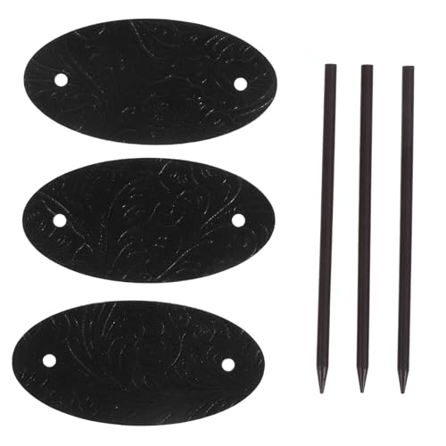 VALICLUD 3 Stück Teiliges Leder Haarnadel Set mit Holzstab Ovaler Dutt Halter für Lange Haare Eleganter Haarschmuck Sicherer für Glattes Gewelltes und Lockiges Haar Geeignet für Damen von VALICLUD