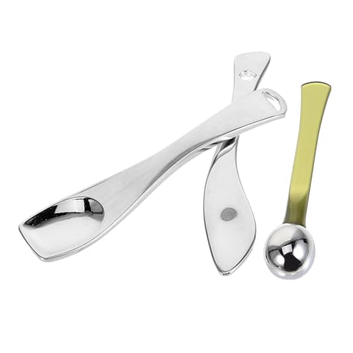 VALICLUD 3 Stück Teiliges Metal Kosmetikspatel Wiederverwendbare Gesichtscremespachtel aus Metall Leichte Praktische Make Up Löffel für Augencreme Masken Lotionen Präzises Auftragen von VALICLUD