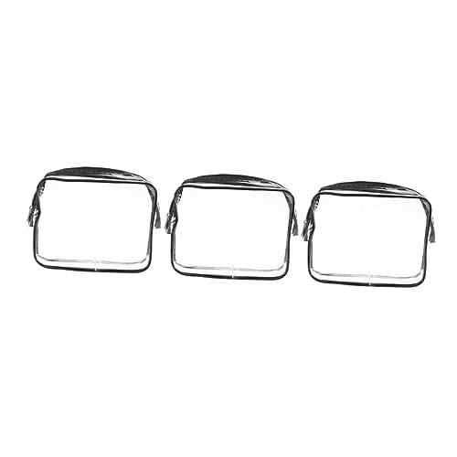 VALICLUD 3 Stück Teiliges PVC Reise Waschtaschen Transparent Klein Praktisch Langlebig mit Reißverschluss für Damen Kosmetiktasche Kulturbeutel für Urlaub Business und Wochenendtrip von VALICLUD