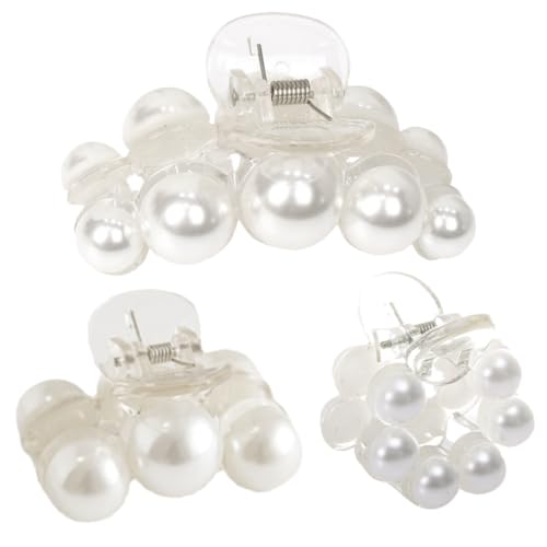 VALICLUD 3 Stück Teiliges Perlen Haarspangen Retro Transparente Claw Clips für Dickes Haar Haarschmuck für Damen für und Alltag von VALICLUD