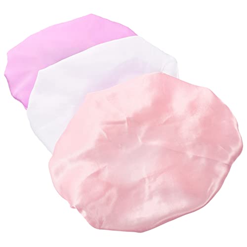 VALICLUD 3 Stück Teiliges Satin mit Elastischem Bund Weiche Badehaube mit Modischen Schleifen Atmungsaktiv und Hautfreundlich für Junge Mädchen und Kleinkinder Vielseitig und Leicht von VALICLUD