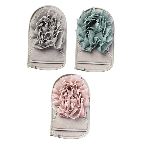 VALICLUD 3 Stück Teiliges Set Peelinghandschuhe zur Körperreinigung Exfolierende Duschhandschuhe für Männer und für Sanfte Hautpflege Tiefenreinigend und Vielseitig Zufällige Farbe von VALICLUD