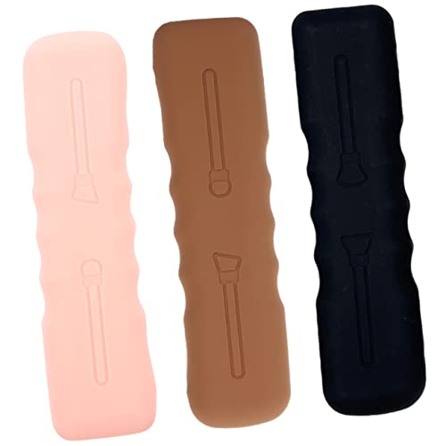 VALICLUD 3 Stück Teiliges Silikon Make Up Pinsel Tragbarer Organizer für Make Up Pinsel Kosmetik Aufbewahrungstasche und Reisen und Unterwegs von VALICLUD