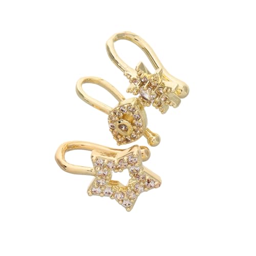VALICLUD 3 Stück Teiliges Stern und Evil Eye nicht Durchstochen U förmiger Kupfer nasenring Modisch Langlebig Angenehm zu Tragen Geeignet für Damen Stylisches Accessoire von VALICLUD