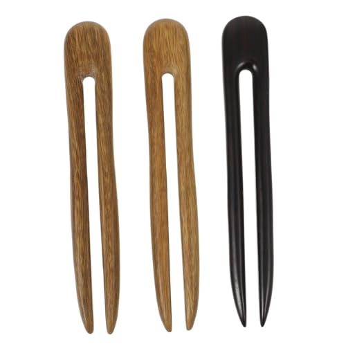 VALICLUD 3 Stück Teiliges U Förmige Haargabeln aus Natürlichem und Sandelholz Handpoliert Glatte Oberfläche Duftende Haarnadeln für Damen zum Haar für Klassische Frisuren von VALICLUD