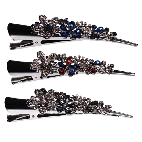 VALICLUD 3 Stück Teiliges Vintage Strass Haarspangen Große Alligator Haarklammern mit Funkelnden Kristallsteinen für Damen und Mädchen Modischer Haarschmuck für Alltag Party und Besondere von VALICLUD