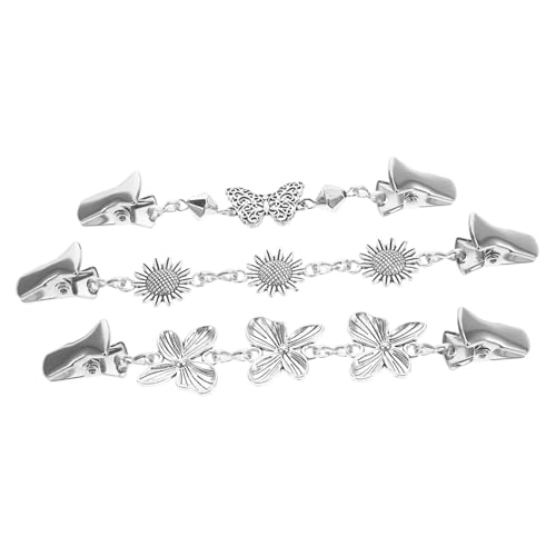 VALICLUD 3 Stück Teiliges Vintage Strickjacken Clip mit Blumenbroschen Modische Cardigan Clips für Damen Vielseitige Schal Kleidungsclips Sicherer Halt gegen Verrutschen Dekorative von VALICLUD