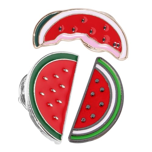 VALICLUD 3 Stück Teiliges Wassermelonen broschen Legierung Cartoon Anstecknadeln für Pullover Kleid Kragen und Schal Leichte Modische Reversnadeln für Damen und Herren von VALICLUD