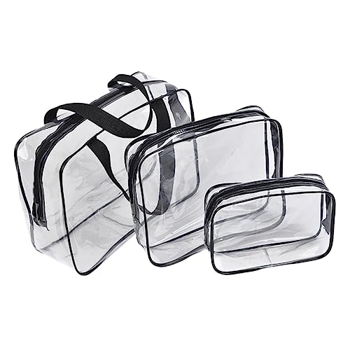 VALICLUD 3st Tragbare Kosmetiktasche Kosmetik-Organizer-Tasche Klare Kosmetiktasche Klarer Kosmetik-Organizer Schillernde Kosmetiktasche Outdoor-zubehör Reisen PVC Make-up-Box Draussen von VALICLUD