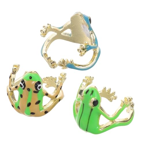 VALICLUD 3stücke Froschring Verstellbar Damen Ring Tierschmuck Naturschmuck Lustige Ringe Süße Ringe Schlichte Offene Tierformschmuck Für Alltag Party Versammlung von VALICLUD
