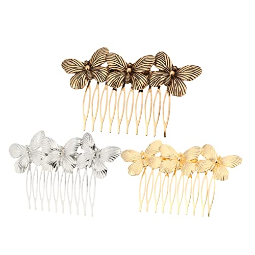 VALICLUD 3 Stück Vintage Haarkamm mit Schmetterlingsdesign Eleganter Haarschmuck aus Hochwertiger Legierung Geeignet für Hochzeit Party Brautschmuck und Damen Retro Styling für Besondere von VALICLUD