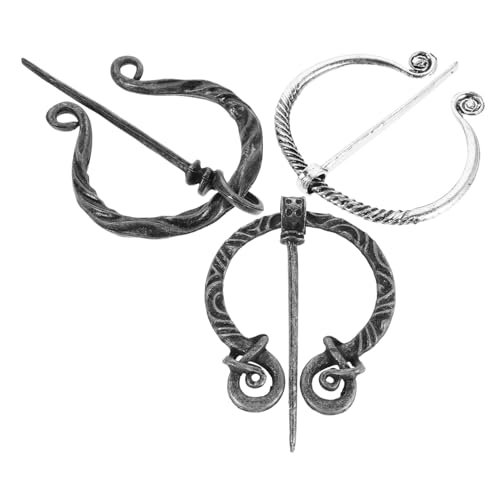 VALICLUD 3 Stück Vintage Wikinger Brosche Set Metall Mantel Schal Klammer Renaissance Verschluss Pin für Damen Kostüm Schmuck Zubehör Langlebig Sicher Vielseitig Stilvoll Kompakt von VALICLUD