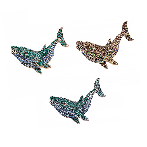 VALICLUD 3stücke Wal Brosche Mit Strass Anstecknadel Für Kleidung Entzückende Kragennadel Aus Hochwertiger Legierung Brosche Pin Für Frauen Und Mädchen von VALICLUD