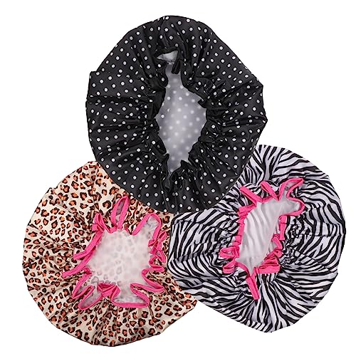 VALICLUD 3 Stück Wasserdichte Duschkappe Damen Hüte Schlafen Gefüttert Bademütze Seide Hut Für Frauen Frauenkappe Hauben Für Frauen Duschmütze Duschkappen Schlafmütze Schöner Duschhut Satin von VALICLUD