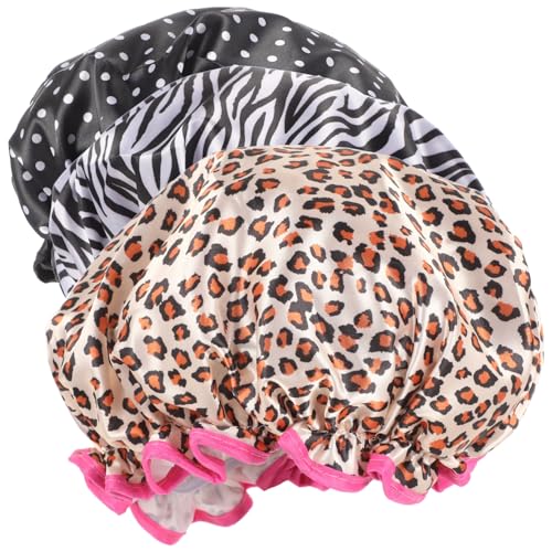 VALICLUD 3stücke Schlafmütze Für Damen Bequeme Duschmütze Wiederverwendbar Verschleißfeste Damenmütze Zum Haarewaschen Kompakte Schlafmütze Für Täglichen Gebrauch Schöne von VALICLUD