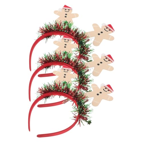 VALICLUD 3 Stück Weihnachts Lebkuchen Kopfschmuck Stirnbänder Für Mädchen Haarschmuck Für Mädchen Weihnachts Haarbänder Urlaubs Stirnband Weihnachts Cheer Haarband Der von VALICLUD