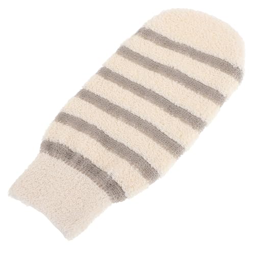 VALICLUD 3 Stück badetuch handschuhe Peeling-Duschhandschuhe Badehandschuh Peeling-Handschuhe Duschschuh Peelinghandschuh Dusche Bathhandschuh Flachs Beige von VALICLUD