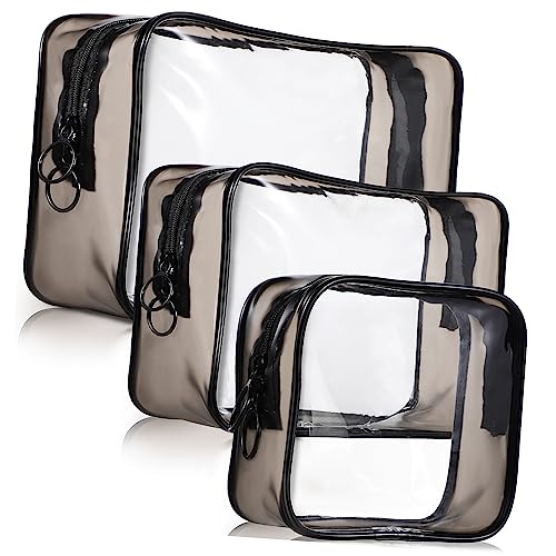 VALICLUD 3 Stücke Tragbare Make Up Organizer Taschen Transparente Kosmetik Behälter für Reisen Durchsichtige Kulturbeutel Verschleißfestes Design für Kosmetik und Waschutensilien von VALICLUD