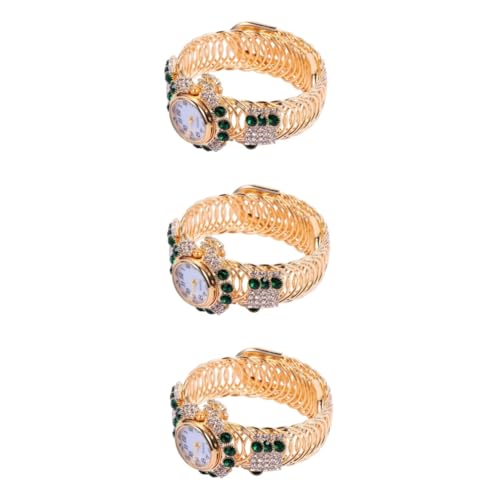 VALICLUD 3 Teilige Armbanduhr Damenuhr Quarzuhr Modische Uhr Für Mädchen Quarzuhrwerk Legierungsuhr Mädchenuhr Freizeituhr Damenuhr von VALICLUD