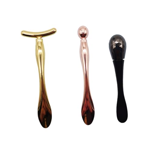 VALICLUD 3 Teiliger Augenmassageroller Für Die Augenpartie Roller Für Crememaske Löffel Kosmetikspatel Make Up Schaufel Augencreme Massagestab Praktische Zufällige Farbe von VALICLUD