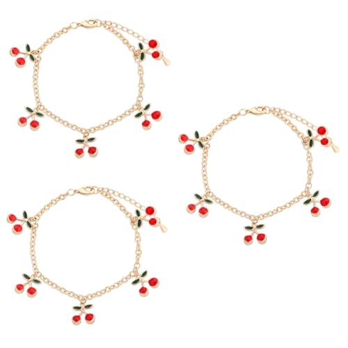 VALICLUD 3-teiliges Designer-kette Für Damen Kirsch-armband-set Mit Edelsteinen Für Eleganten Handschmuck Modisches Handkettenarmband VALICLUD 3-teiliges Designer-kette Für Damen Kirsch-armband-set Mit Edelsteinen Für Eleganten Handschmuck Modisches Handkettenarmband von VALICLUD