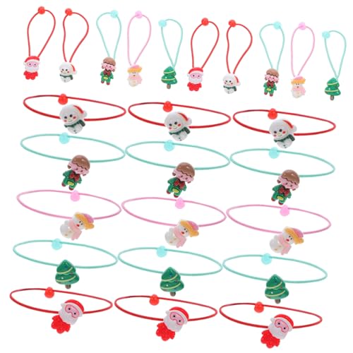 VALICLUD 30 Stück Haargummi für weihnachtliches elastisches Haarseil Haarschmuck für Mädchen Weihnachtshaargummis für Mädchen Accessoires für Haargummis süß Acryl von VALICLUD