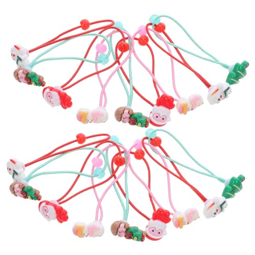 VALICLUD 30 Stück Teiliges Bunte Haargummis mit Weihnachtsmotiven Elastische Schonende Haarbänder für Junge Mädchen und Mädchen Weiche Farbenfrohe Ponytail Holder für Alltag und von VALICLUD