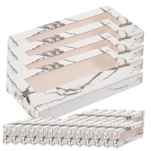 VALICLUD 30 Stück Teiliges Leere Wimpernaufbewahrungsboxen aus Stabilem Papier mit Transparentem Fenster Kompakt und Portabel für Falsche Wimpern für Beauty salons und Persönlichen von VALICLUD