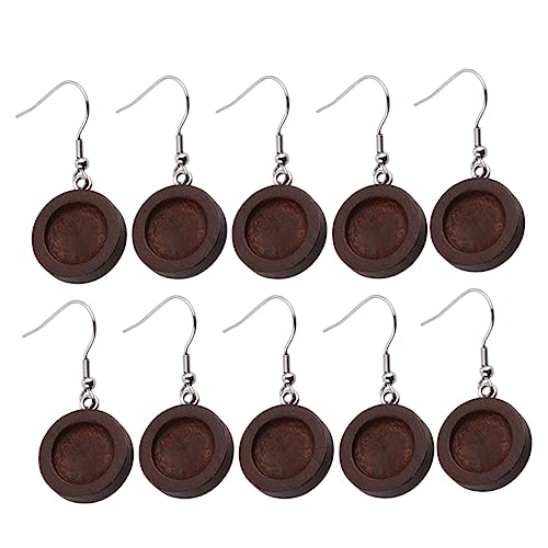 VALICLUD 30 Stück Teiliges Ohrring Holzfassungen für DIY Schmuckherstellung Leichte Holz Ohrringrohlinge mit Rostfreien Hypoallergenen Ohrhaken zum Basteln Eigener Ohrstecker in Tiefkaffee von VALICLUD
