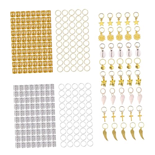 VALICLUD 305 Stück Haarschmuck Set Metallische Haarperlen Ringe für Dreadlocks Dekorative Haarklammern für Partys und Festivals Geeignet für Damen und Herren von VALICLUD