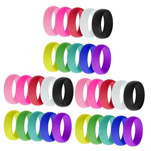VALICLUD 30stücke Silikonringe Teiliges Regenbogenfarben Und Süßigkeitenfarben Für Damen Und Herren Unisex Eheringe Für Sport Und Freizeit von VALICLUD