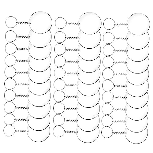 VALICLUD Schlüsselanhänger-Sets – 36-teiliges Set Mit Runden Acrylscheiben Schlüsselanhänger in Großpackung Runde Schlüsselanhänger-rohlinge Für Dekorationen von VALICLUD
