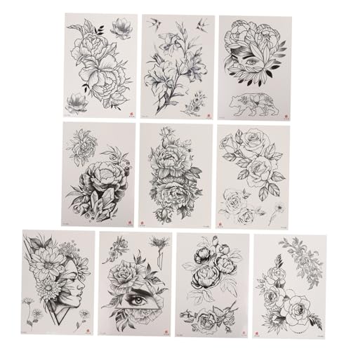 VALICLUD 3D Blumige Temporäre Tattoos Aufkleber 10 Stück Wasserfest für Arm Bein Brust Kreative Körperdekoration für Partys und Alltag VALICLUD 3D Blumige Temporäre Tattoos Aufkleber 10 Stück Wasserfest für Arm Bein Brust Kreative Körperdekoration für Partys und Alltag von VALICLUD