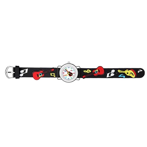 VALICLUD 3D-geprägte Gitarrenmuster-kunststoffarmband-kinderuhr Kinderarmbanduhr Jungen Kinderspielzeug 3D-gitarrenuhr Uhren Geschenke Für Kinder Plastik Student Junge Mädchen Karikatur von VALICLUD