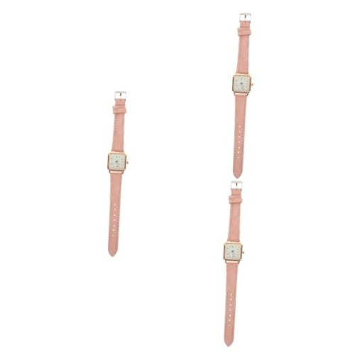 VALICLUD 3St Anschauen Damenarmbanduhren Damenuhr Freizeit Armbanduhr Mädchenuhren betrachten Digitaluhr ansehen Freizeituhr Gürtel schmücken Handgelenkschmuck Gurt Fräulein Glas Rosa von VALICLUD