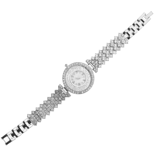 VALICLUD 3St Damenuhr mit Strass-Stahlband damenarmbanduhr frauenuhr strassverzierte Armbanduhr weibliche Armbanduhr Damenuhren Geschenke Damenmodeuhr dekorative Armbanduhr beiläufig Ball von VALICLUD