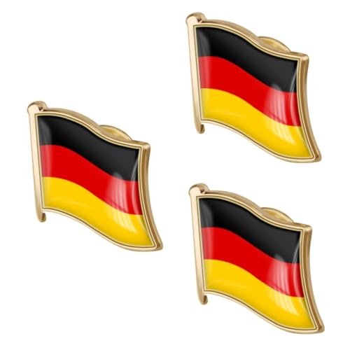 VALICLUD 3St Deutschlandfahnenbrosche Anstecknadel für Rucksäcke Anstecknadel mit Landesflagge Flaggen broschen für kleidung Pin-Ästhetik Anstecknadel für Männer Revers Stift schmücken Mann von VALICLUD