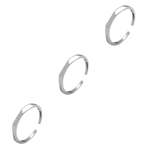 VALICLUD 3st Metall Ring Ringe Aus Sterlingsilber Ringliebhaber Geschenke Für Die Familie Bandringe Für Damen Fleckenentfernung Frauen Offener Ring Ringel Männer Und Frauen Einfach Weiß von VALICLUD