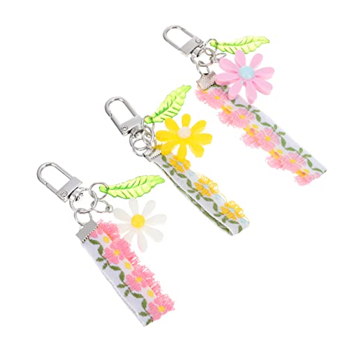 VALICLUD 3 Stück Schlüsselanhänger mit Blumenanhänger Langlebiger Schlüsselring Modisches Design für Damen Hängendes Ornament für Schlüsselbund Dekorative Schlüssel Kette von VALICLUD