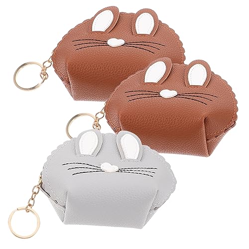 VALICLUD 3stücke Bunny Ohr Münzbörse Schlüsselbund Geldbeutel Für Lippenstift Kleingeld Und Schlüssel Niedliches Design Für Alltag Und Reisen von VALICLUD